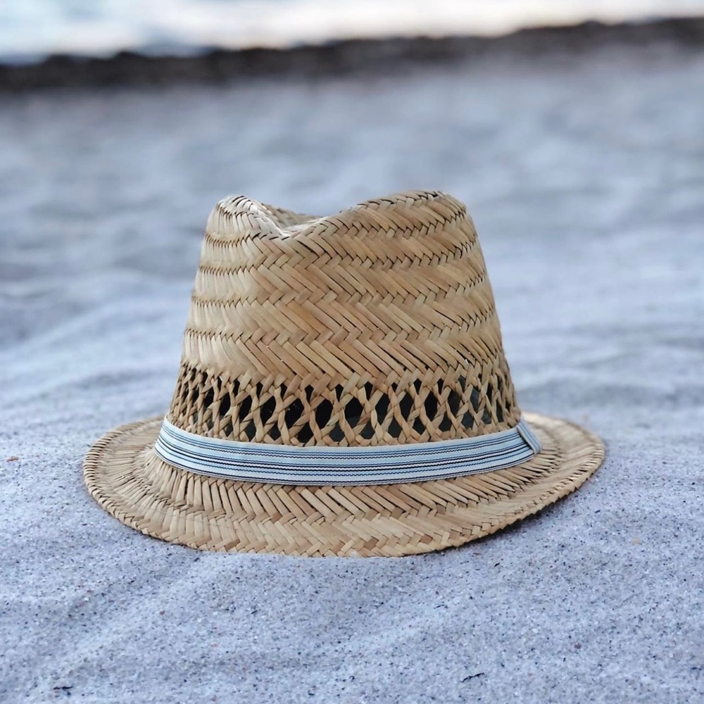 Natural Rush Straw Fedora Hat